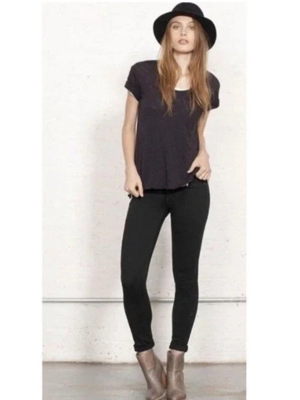 BNWT WOMEN'S RAG & BONE BLACK PLUSH JEAN SKINNY LEGGING US SIZE 30